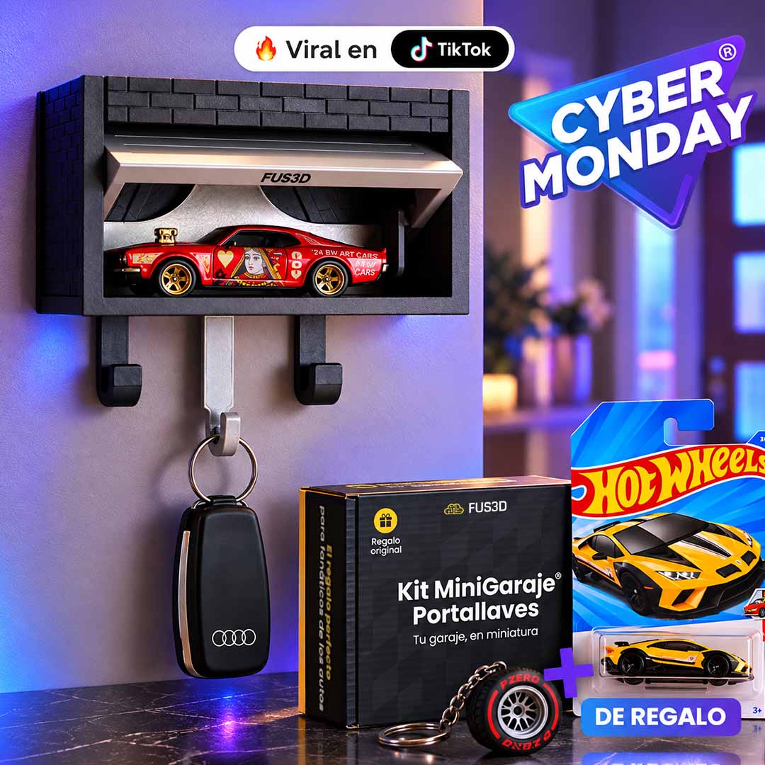 MiniGaraje Portallaves™  + Hot Wheels + llavero F1