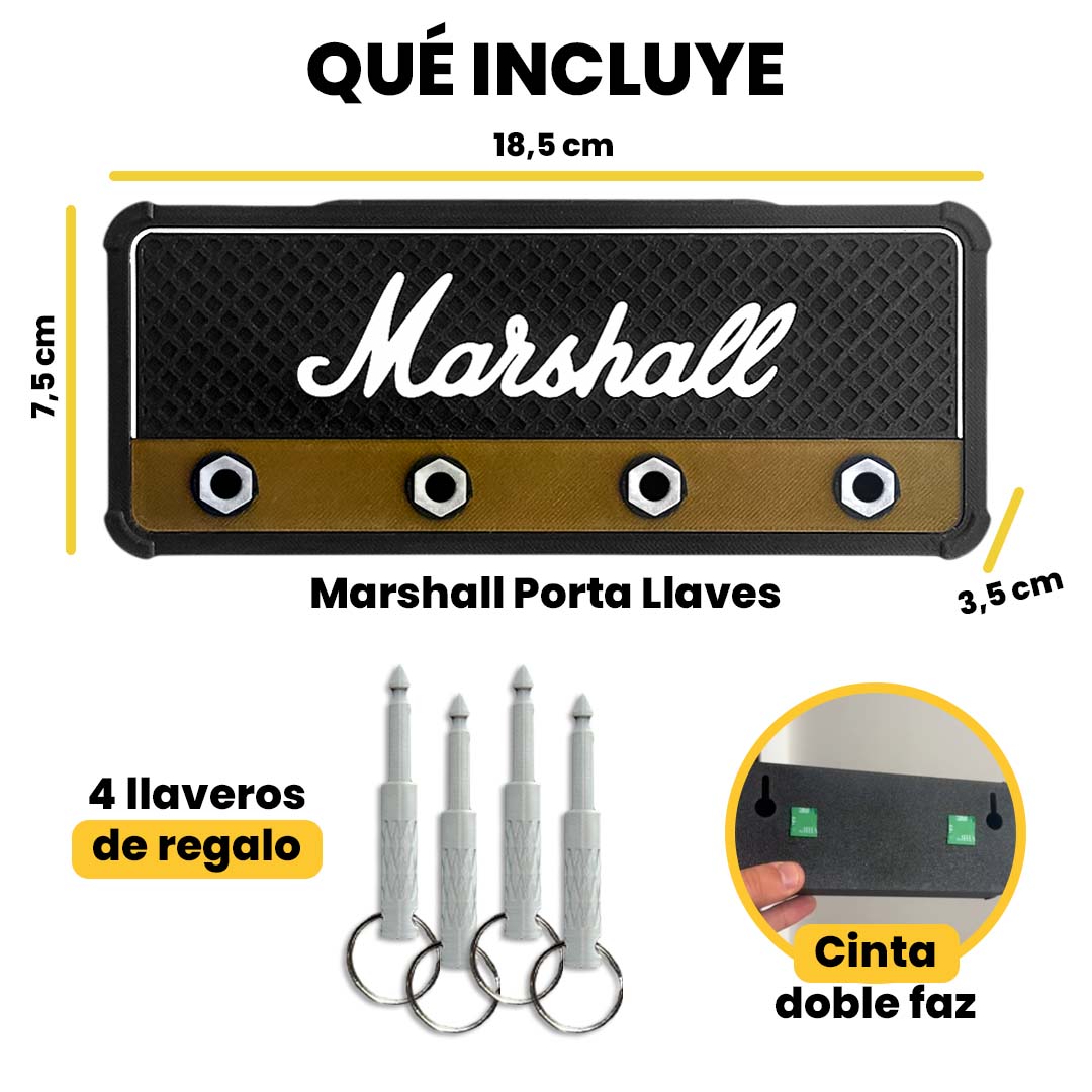 Kit MiniAmpli™ Marshall Porta llaves + 4 llaveros plug jack